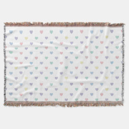 Cobertor Padrão de Coração Pastel Suave Minimalista