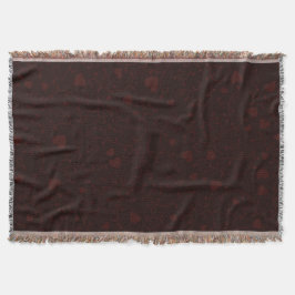Cobertor Padrão de Coração Romântico Vermelho Borgonha Escu
