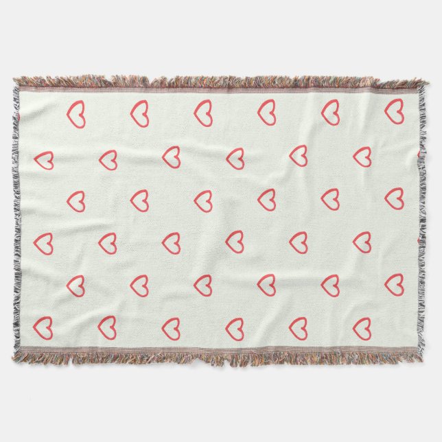 Cobertor Padrão de Coração Vermelho, Fofo, Amor (Frente)