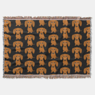 Cobertor Padrão de Dachshances Bonitos Cães Vermelhos Sua