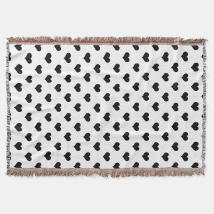 Cobertor Padrão de Design de Coração de Amor Branco e Preto