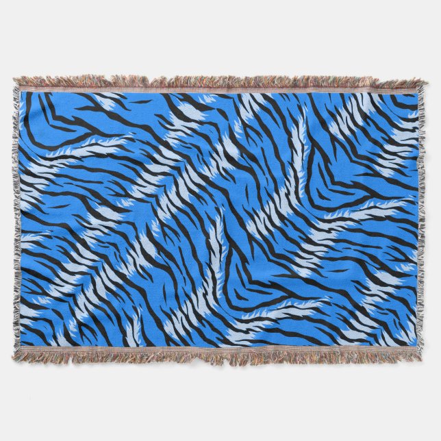 Cobertor Padrão de design de pele de tigre azul  (Frente)