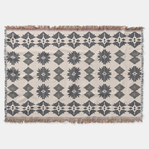 Cobertor Padrão de Diamante de Boho Escandinavo