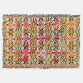 Cobertor Padrão de diamante multi cor artístico