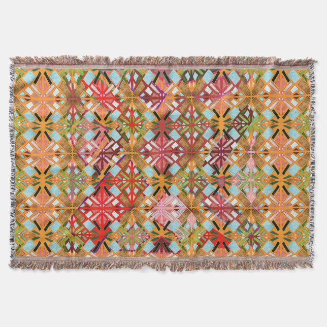 Cobertor Padrão de diamante multi cor artístico (Frente)