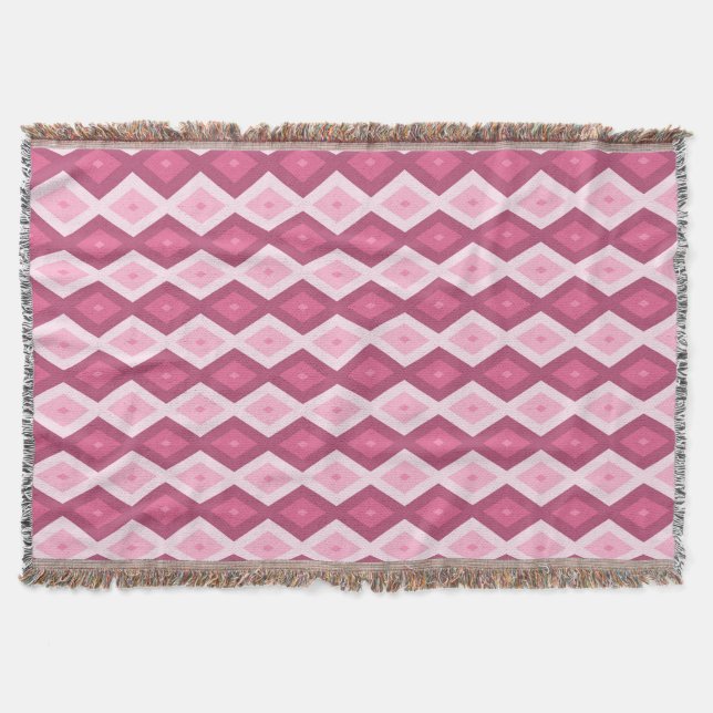 Cobertor Padrão de diamante rosa (Frente)