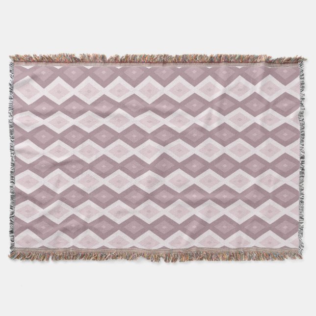 Cobertor padrão de diamante rosa rosa quartz (Frente)
