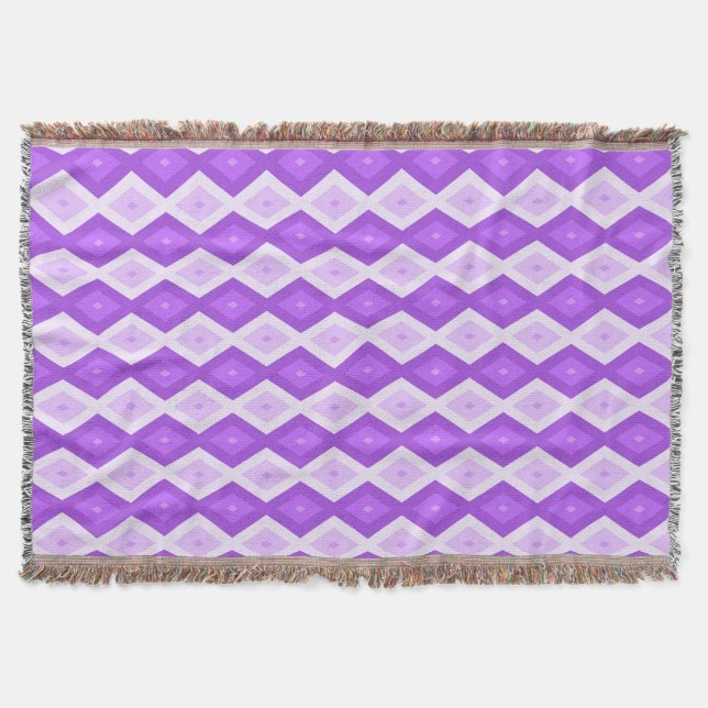 Cobertor Padrão de diamante roxo brilhante (Frente)