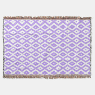 Cobertor Padrão de diamante roxo e branco