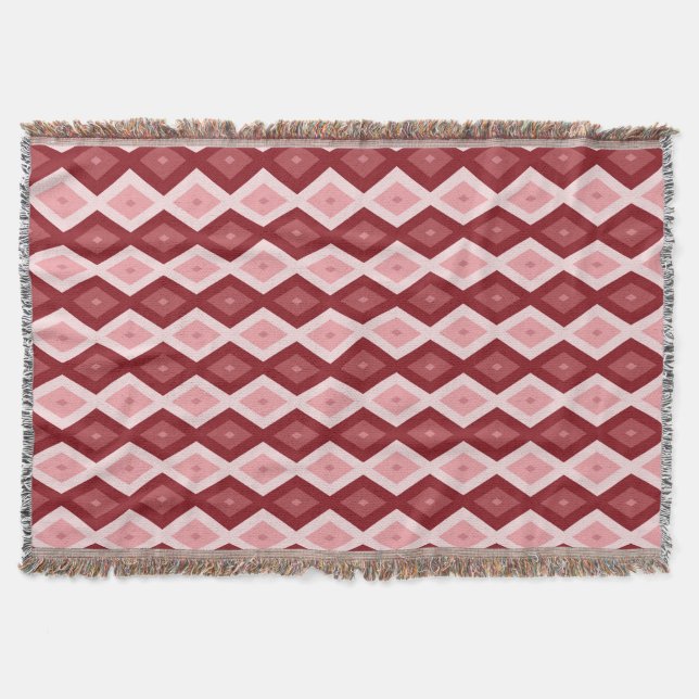 Cobertor Padrão de diamante vermelho (Frente)