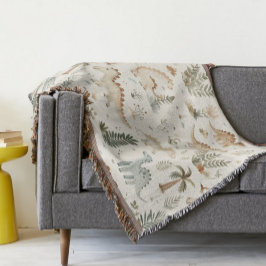 Cobertor Padrão de Dinossauro Selvagem de Boho Whimsical