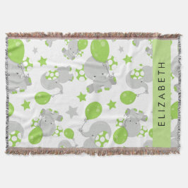 Cobertor Padrão De Elefantes, Elefantes Bonitos, Seu Nome