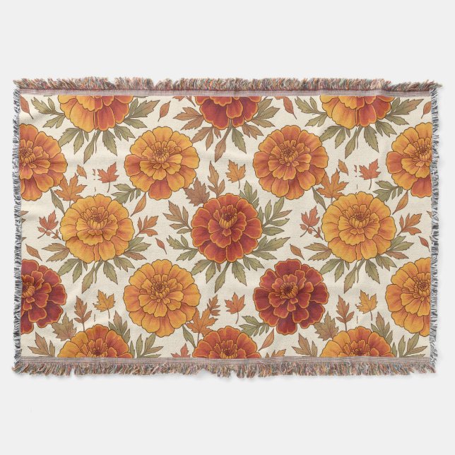 Cobertor padrão de flor de malmequer de outono (Frente)