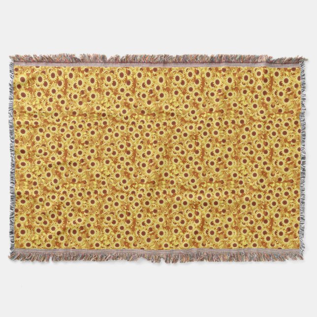 Cobertor Padrão de girassol - ouro, amarelo e castanho (Frente)