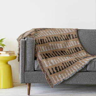 Cobertor Padrão de Jogo de Peça de Xadrez Moderno Brown