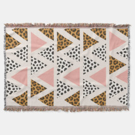 Cobertor Padrão de Leopardo Chic e Triângulo Rosa