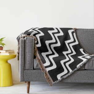 Cobertor Padrão de Linha de Cor Dupla Zig Zag Diagonal