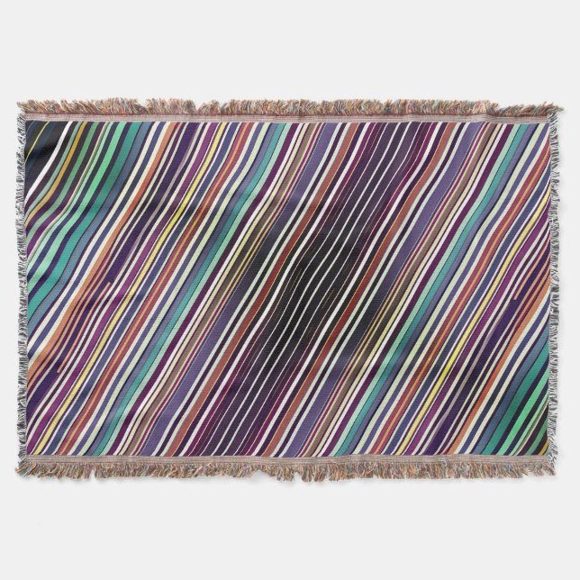 Cobertor Padrão de Listra Vertical Inspirado em Art Déco (Frente)