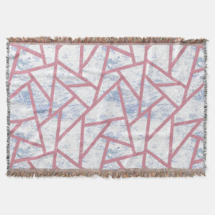 Cobertor Padrão de mosaico rosa e azul