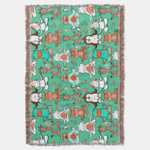 Cobertor Padrão de poses de ioga   Padrão sem costura de io