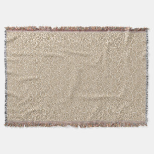 Cobertor Padrão de redemoinho japonês - bege taupe e branco