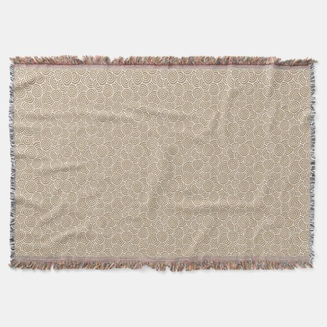 Cobertor Padrão de redemoinho japonês - bege taupe e branco (Frente)