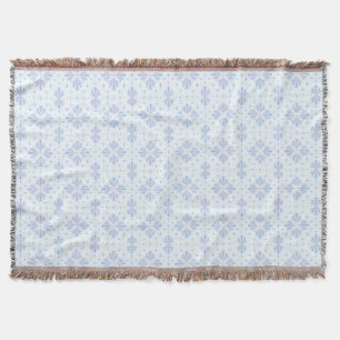 Cobertor Padrão de repetição floral geométrica azul pastel