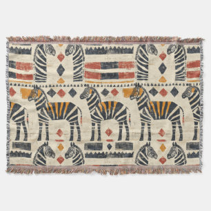 Cobertor Padrão de Safari Tribal Boho Zebra