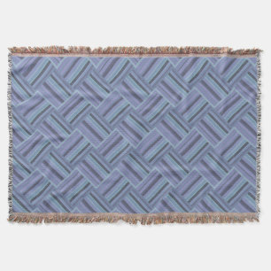 Cobertor Padrão de tecelagem diagonal de cinza azul