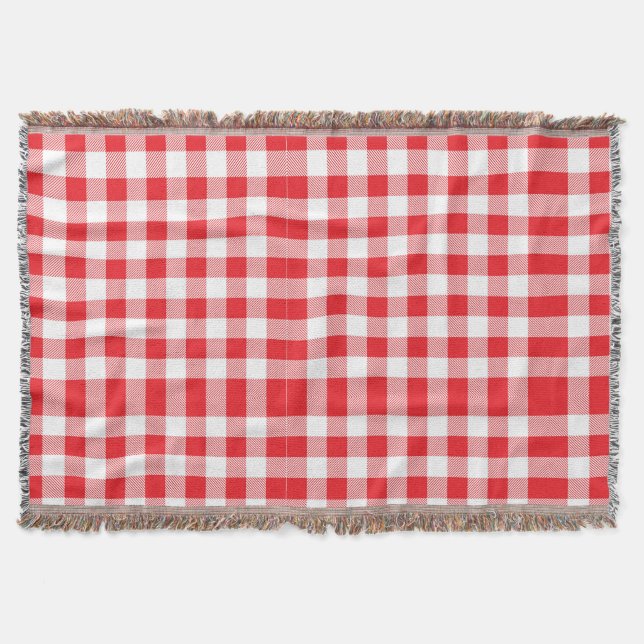 Cobertor Padrão de Verificação de Gingham Vermelho Encantad (Frente)