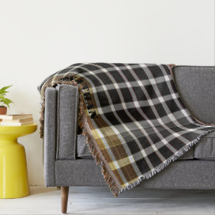 Cobertor Padrão de Verificação Personalizado Moderno Branco