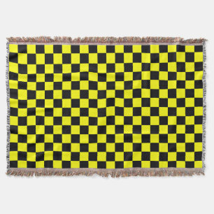 Cobertor Padrão de Verificação Preto Amarelo