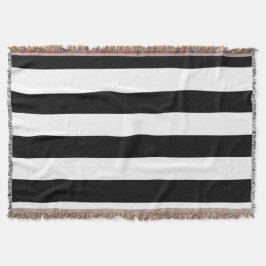 Cobertor Padrão Decorativo de Stripes Negras e Brancas com 