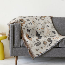 Cobertor Padrão do Dinossauro da Selva de Boho