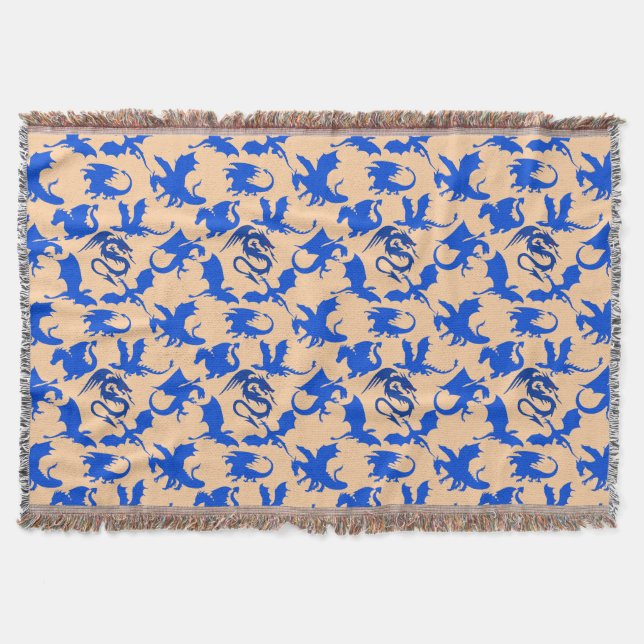 Cobertor Padrão do dragão 02 azul.bwx4 Lorange BG (Frente)