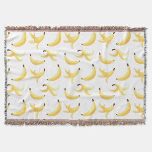 Cobertor Padrão Engraçado de Banana Amarela Retro Festa Edi