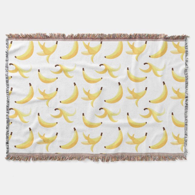 Cobertor Padrão Engraçado de Banana Amarela Retro Festa Edi (Frente)