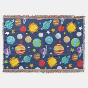 Cobertor Padrão Espacial, Planetas, Estrelas, Cosmos, Galáx
