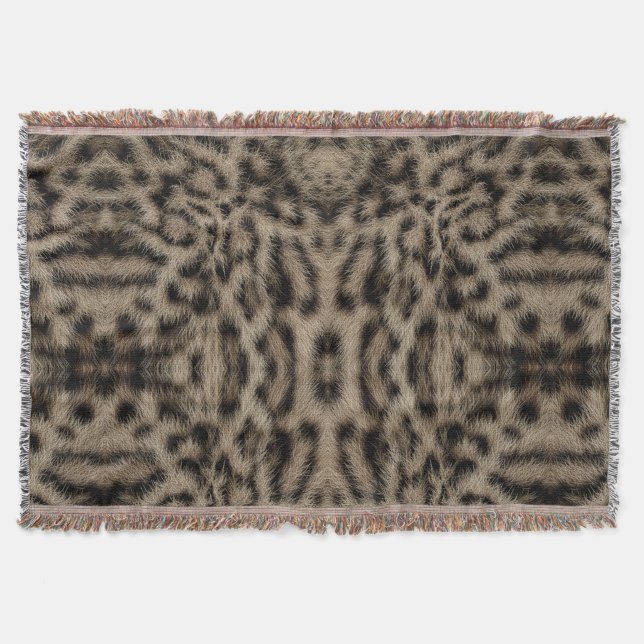 Cobertor Padrão Exótico da Tendência Leopardo da Neve Impre (Frente)