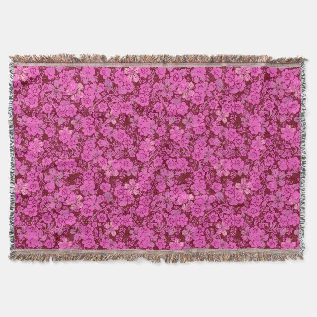 Cobertor Padrão floral 15.DR cor-de-rosa BG (Frente)