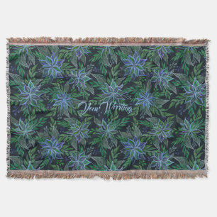 Cobertor Padrão Floral Azul Invisível pintado