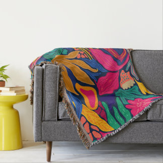 Cobertor Padrão floral brilhante e maximalista no inverno