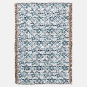 Cobertor Padrão floral cinza e branco  cinza