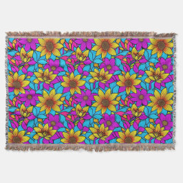 Cobertor Padrão floral com arte de linha abstrata 10 - Cobe