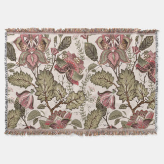 Cobertor Padrão floral cor-de-rosa poeirento vitoriano