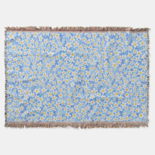 Cobertor Padrão Floral Daisy Azul