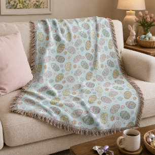Cobertor Padrão Floral de Ovos de Páscoa Pastel Caprichoso