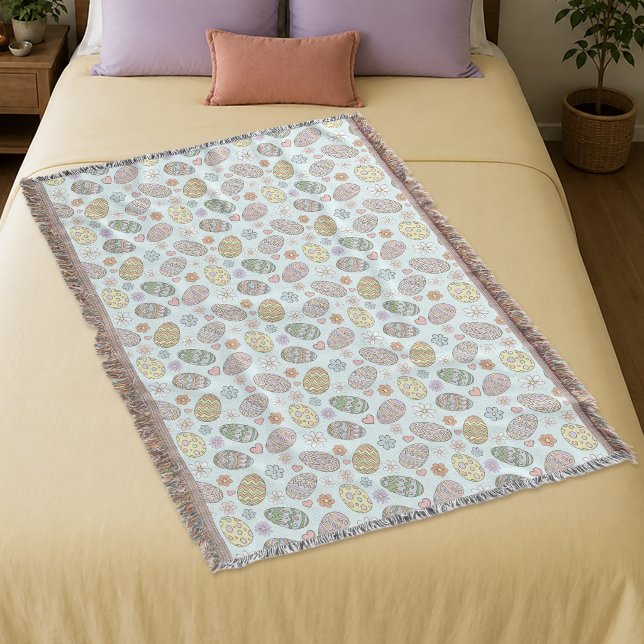 Cobertor Padrão Floral de Ovos de Páscoa Pastel Caprichoso (Criador carregado)
