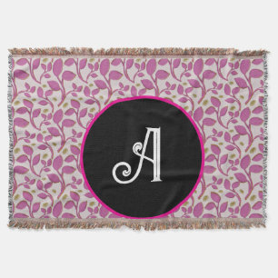 Cobertor Padrão floral de videira rosa personalizado 