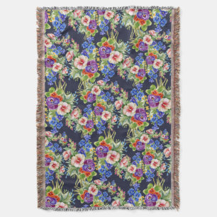 Cobertor Padrão Floral Elegante Folhagem Amarela Cor-de-ros